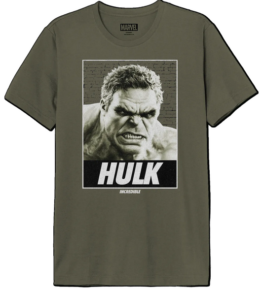 T-Shirt Hulk Incredible 2026 Kaki - Marvel Style Apparel Spiderman