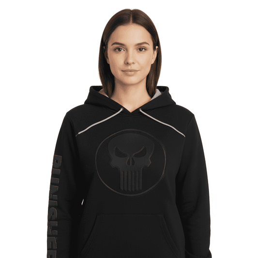 Sweat à capuche Marvel Punisher noir avec logo skull embossé