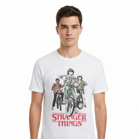 T-shirt Stranger Things à Imprimé Retro Bikers