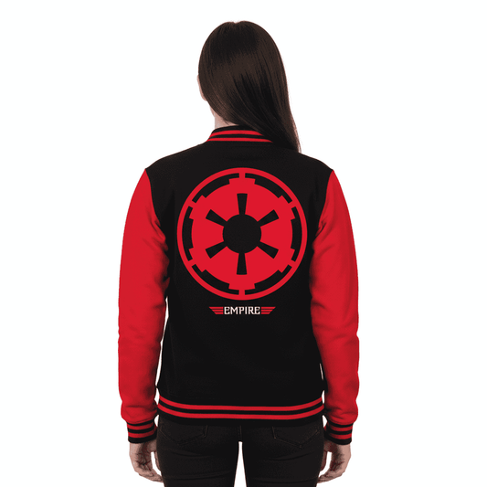 Veste Teddy Star Wars Empire Logo, dos avec grand logo Empire, style varsity, manches rouges, pour collectionner ou porter