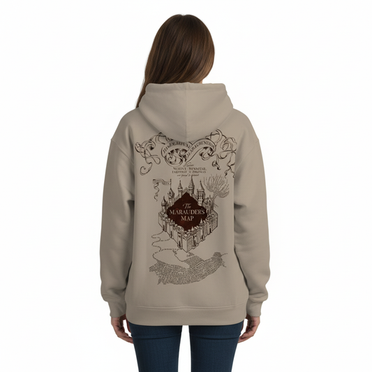 Hoodie Carte Maraudeur Harry Potter Unisexe Beige