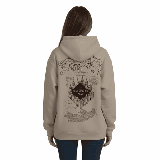 Sweat-shirt beige Harry Potter Maraudeur avec logo arrière et capuche