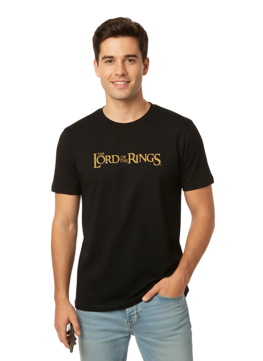 T-shirt Le Seigneur des Anneaux – Tee-shirt Noir Officiel avec Impressions Avant et Dos