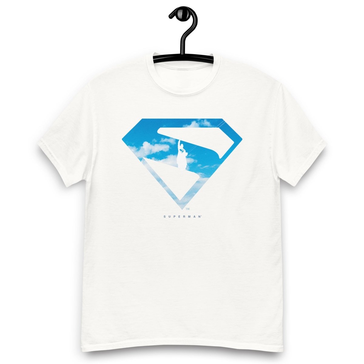 Superman Silhouette in Sky Logo Art - New Superman Movie 2025 Design - T-shirt
