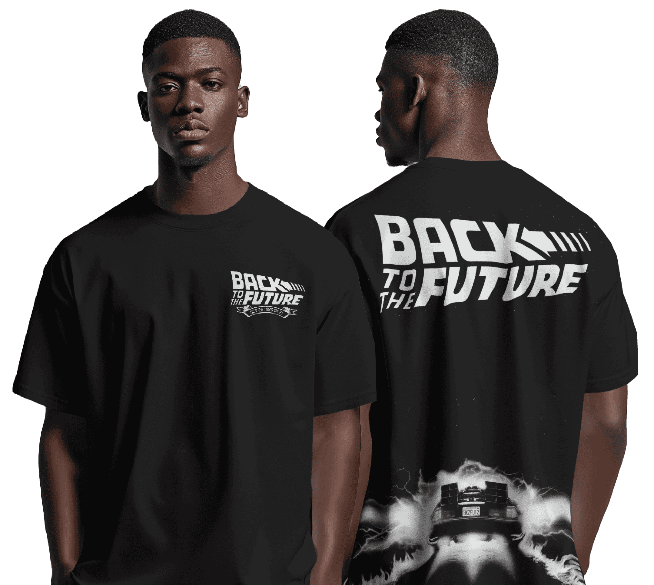 T-shirt Retour Vers Le Futur "I Was There" - Taille 3XL - Coton Noir - Occasion Très Bon état (taches)