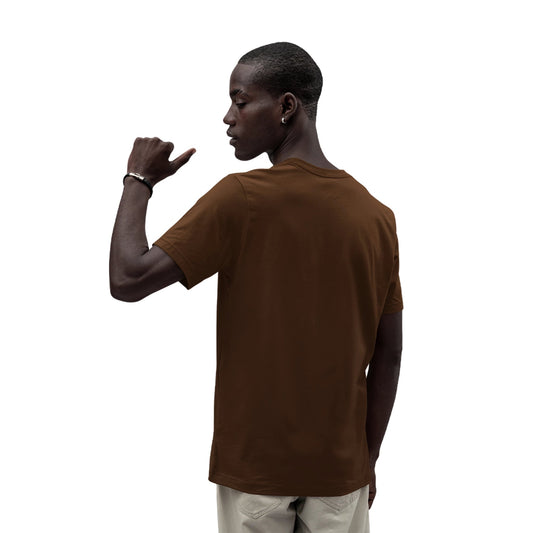 Vue arrière du T-shirt STAR WARS - JAWAS DROID REPAIR marron uni, coupe classique pour homme, parfait pour un look décontracté geek.