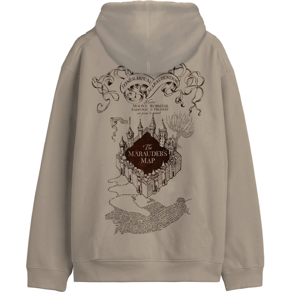 Hoodie Carte Maraudeur Harry Potter Unisexe Beige