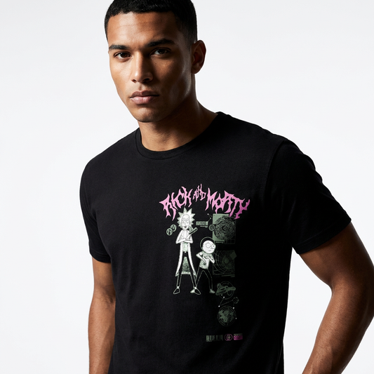 AI try-on - T-shirt Rick et Morty Multiverse Officiel – Recto Verso