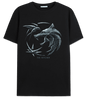 T-shirt The Witcher - The Wolf Logo - Legend Stuff noir avec logo emblématique du loup argenté, inspiré de la série Netflix. T-shirt classique pour homme, parfait pour les fans de la licence The Witcher.