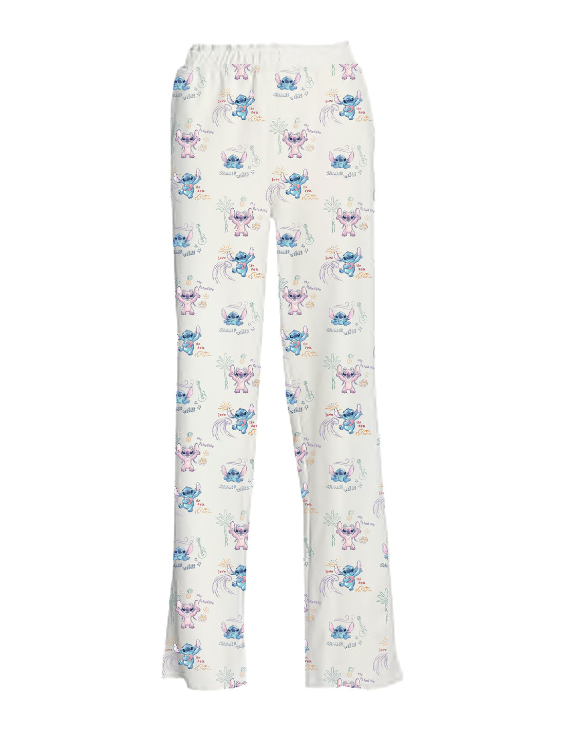 Pantalon de pyjama Disney Stitch, imprimé Stitch et motifs colorés, vêtements de nuit pour femmes