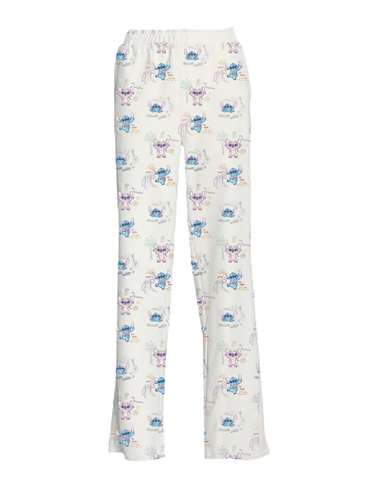 Pantalon de pyjama Disney Stitch, imprimé Stitch et motifs colorés, vêtements de nuit pour femmes