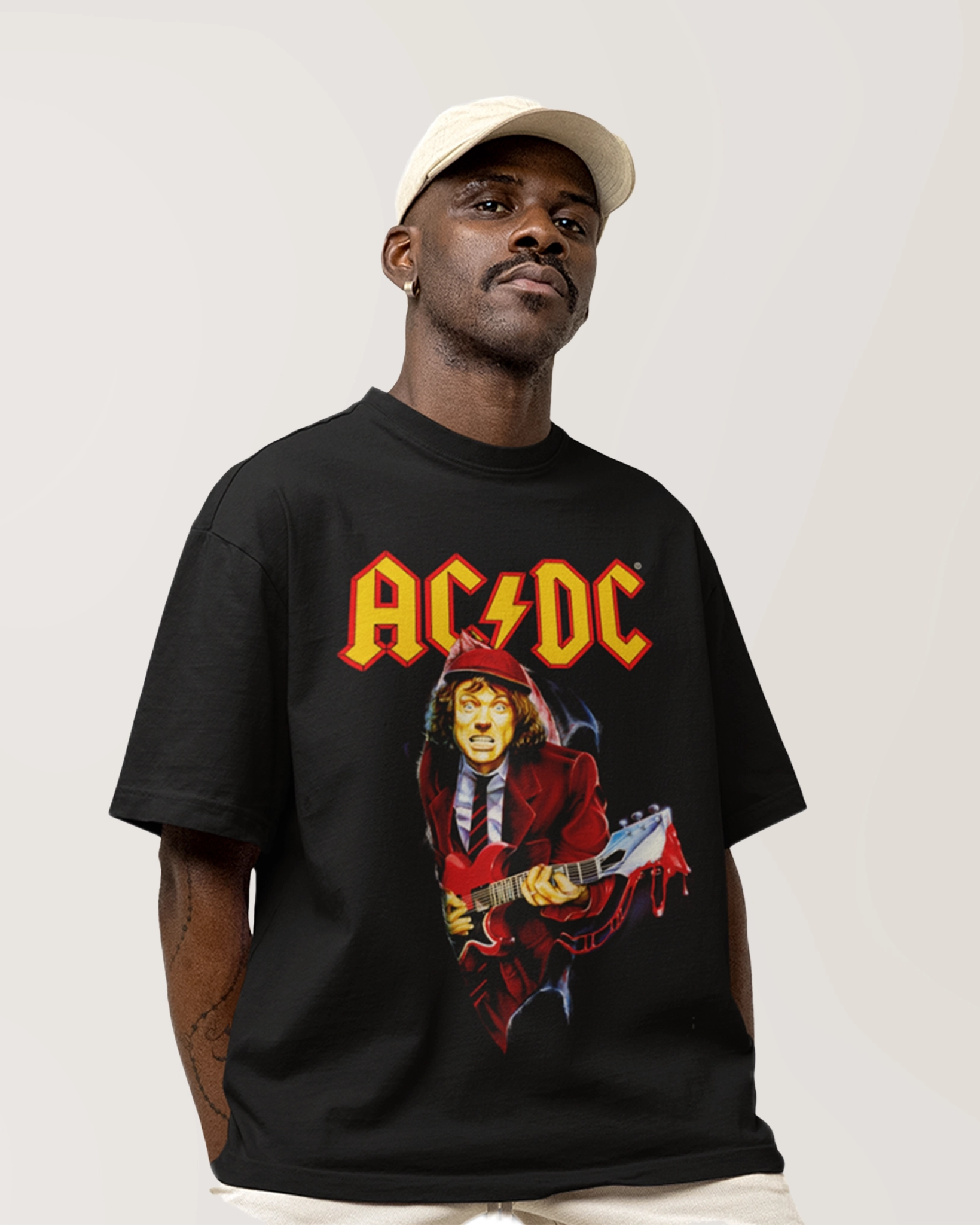 T-shirt AC/DC ROCK - T-shirt AC/DC fan rock | Design vintage coton ...