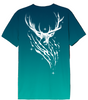 Dos du T-shirt Harry Potter Expecto Patronum Tie-Dye Officiel avec motif Patronus cerf blanc magique sur fond tie-dye bleu-vert, style unique et immersif.