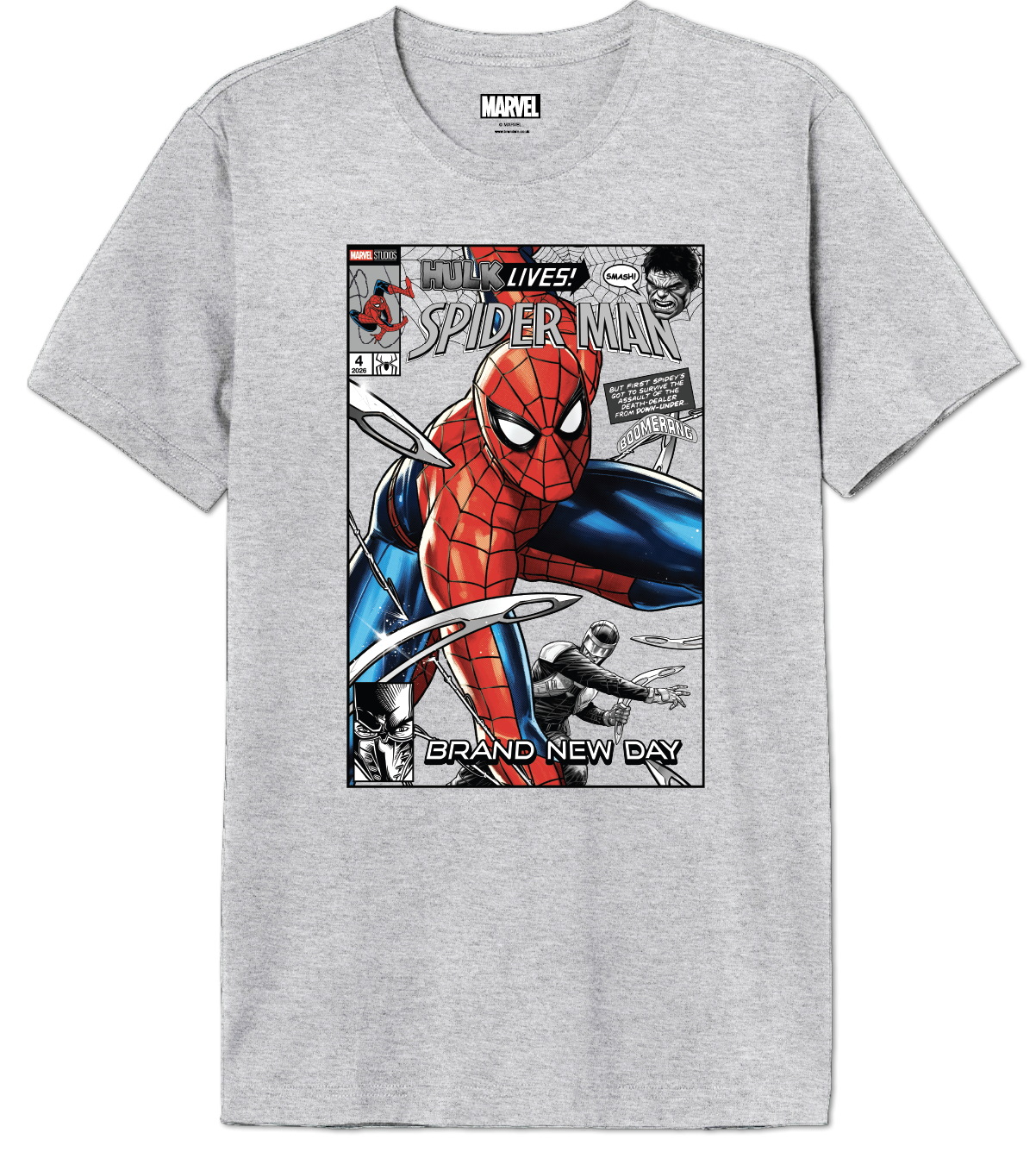 T-Shirt Spider-Man Brand New Day Gris pour fans Spiderman