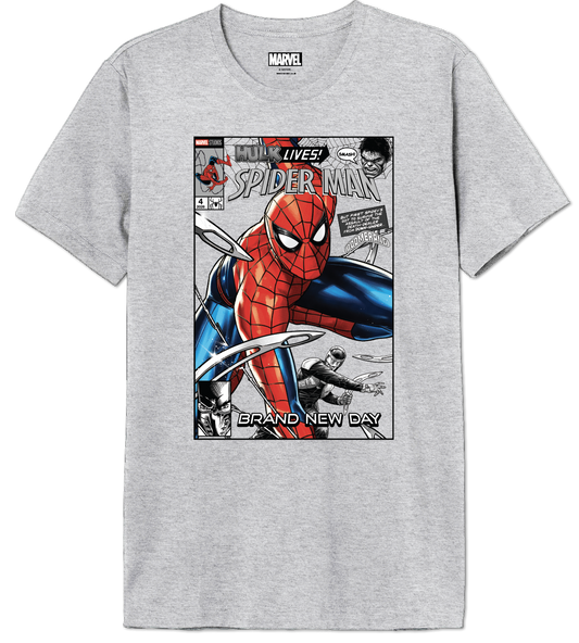 T-Shirt Spider-Man Brand New Day Gris pour fans Spiderman