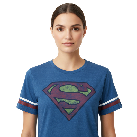 T-shirt Superman Bleu Vintage DC Comics Officiel