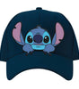 Casquette Lilo et Stich Disney - Stitch bleu marine avec broderie de Stitch à l'avant. Visière plate et design snapback tendance pour fans Disney.