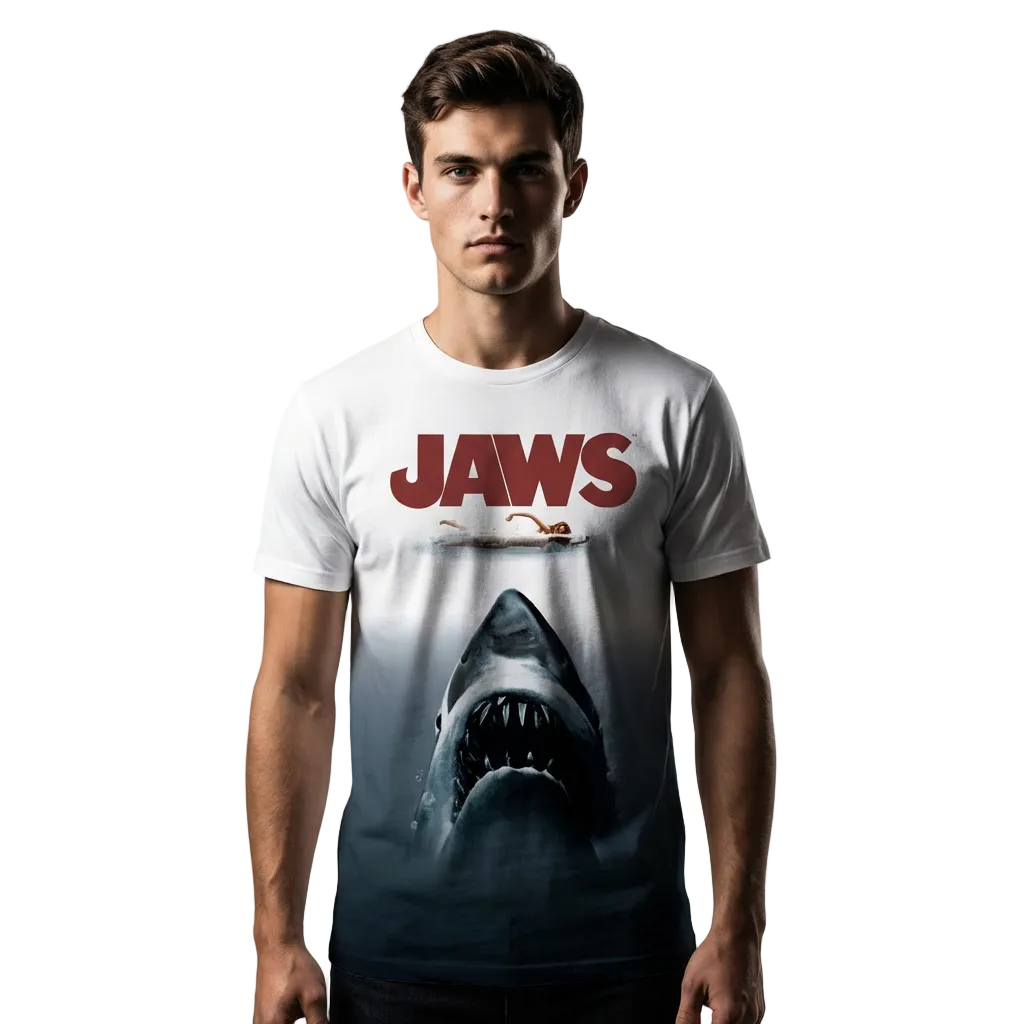 T-shirt Les Dents de la Mer - Jaws Design Tye and Dye