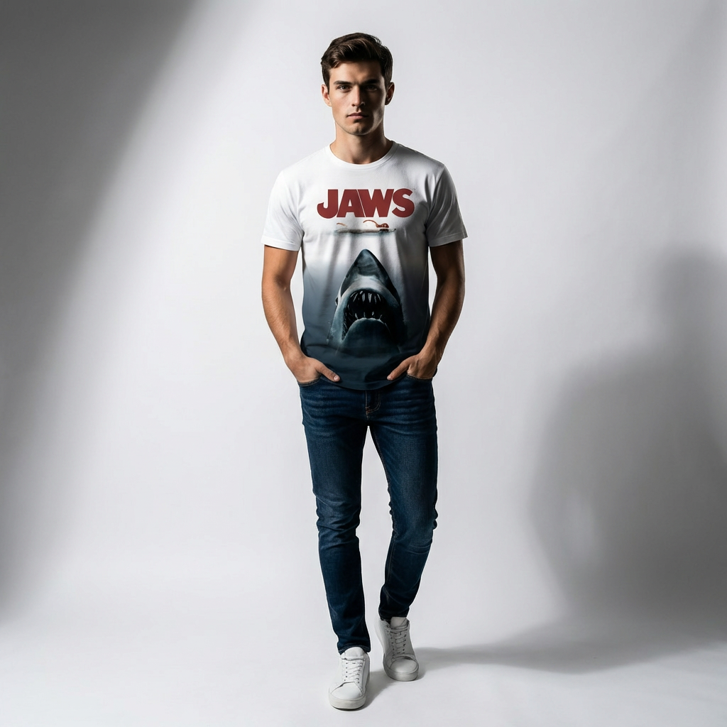 T-shirt Les Dents de la Mer - Jaws Design Tye and Dye