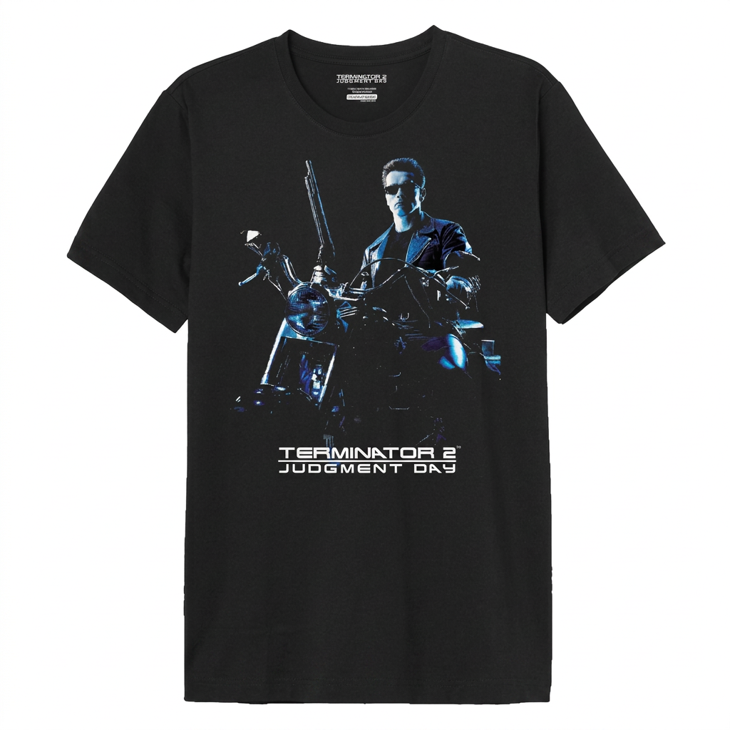 T-Shirt Terminator 2 T-800 Moto Scène Officielle Legend Stuff