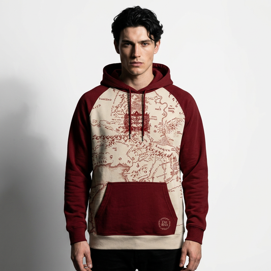 Hoodie Seigneur des Anneaux avec carte Terre du Milieu