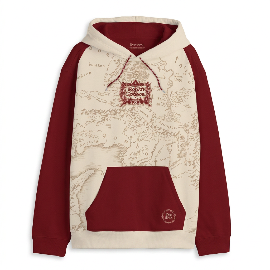Hoodie Seigneur des Anneaux avec carte Terre du Milieu