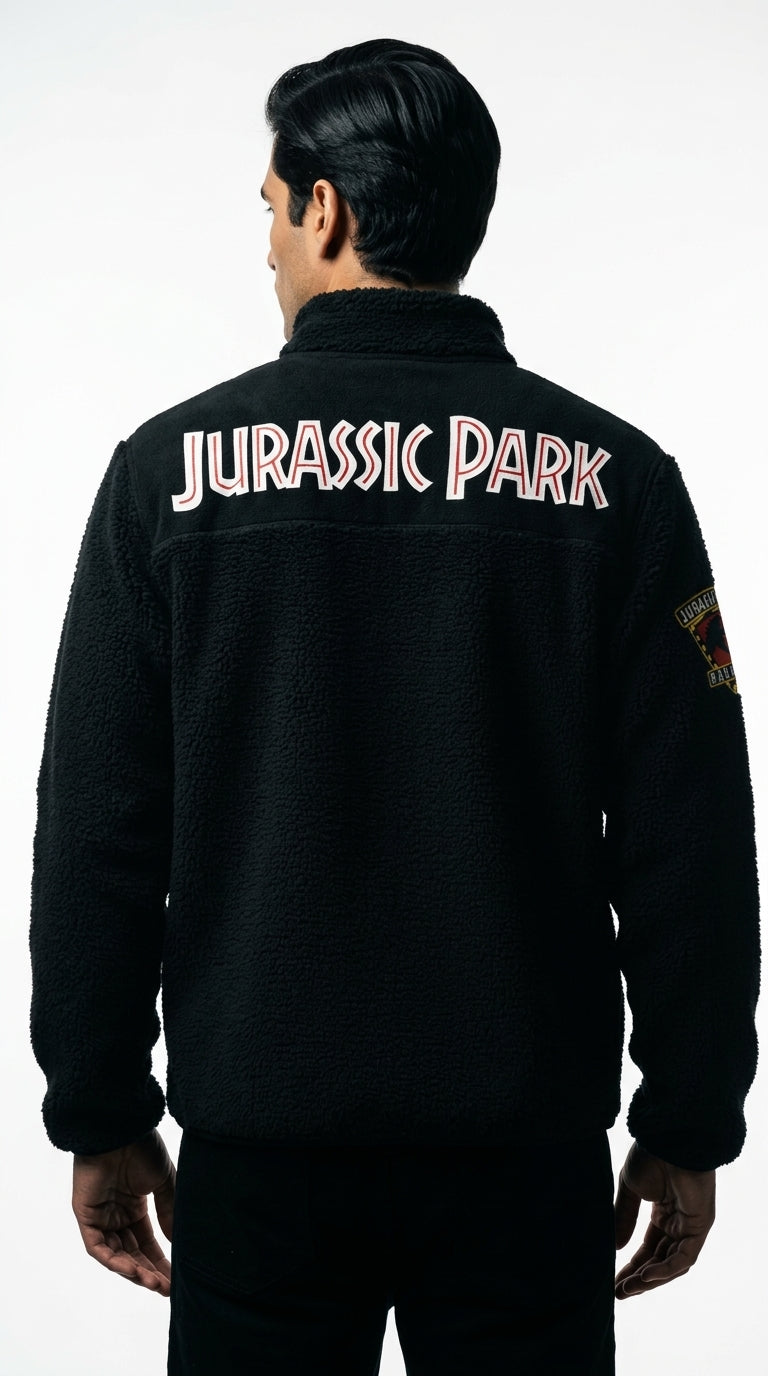 Veste Sherpa Homme Jurassic Park — Noire