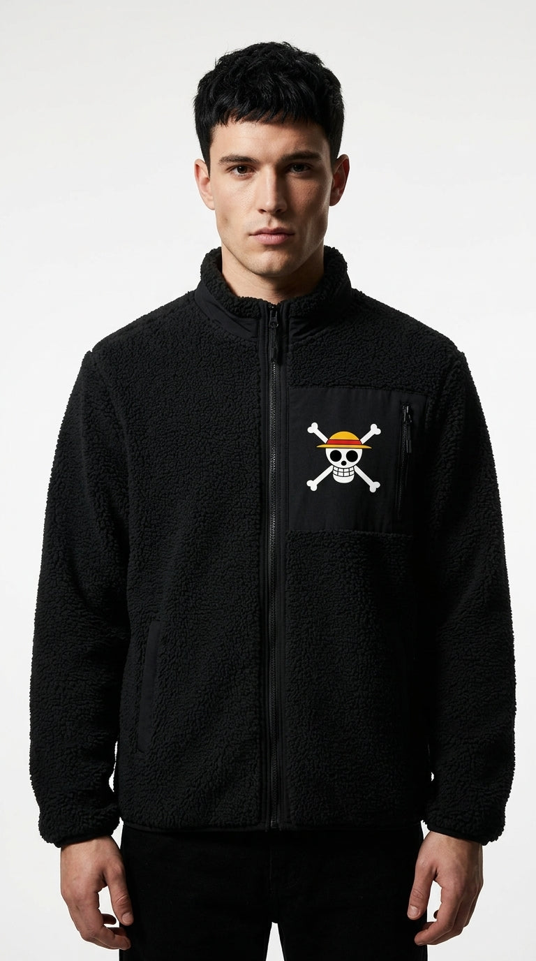 Veste Sherpa Homme One Piece — Noire