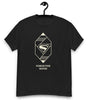 T-shirt noir avec design géométrique Force for Good inspiré du nouveau film Superman 2025, logo emblématique stylisé en beige.