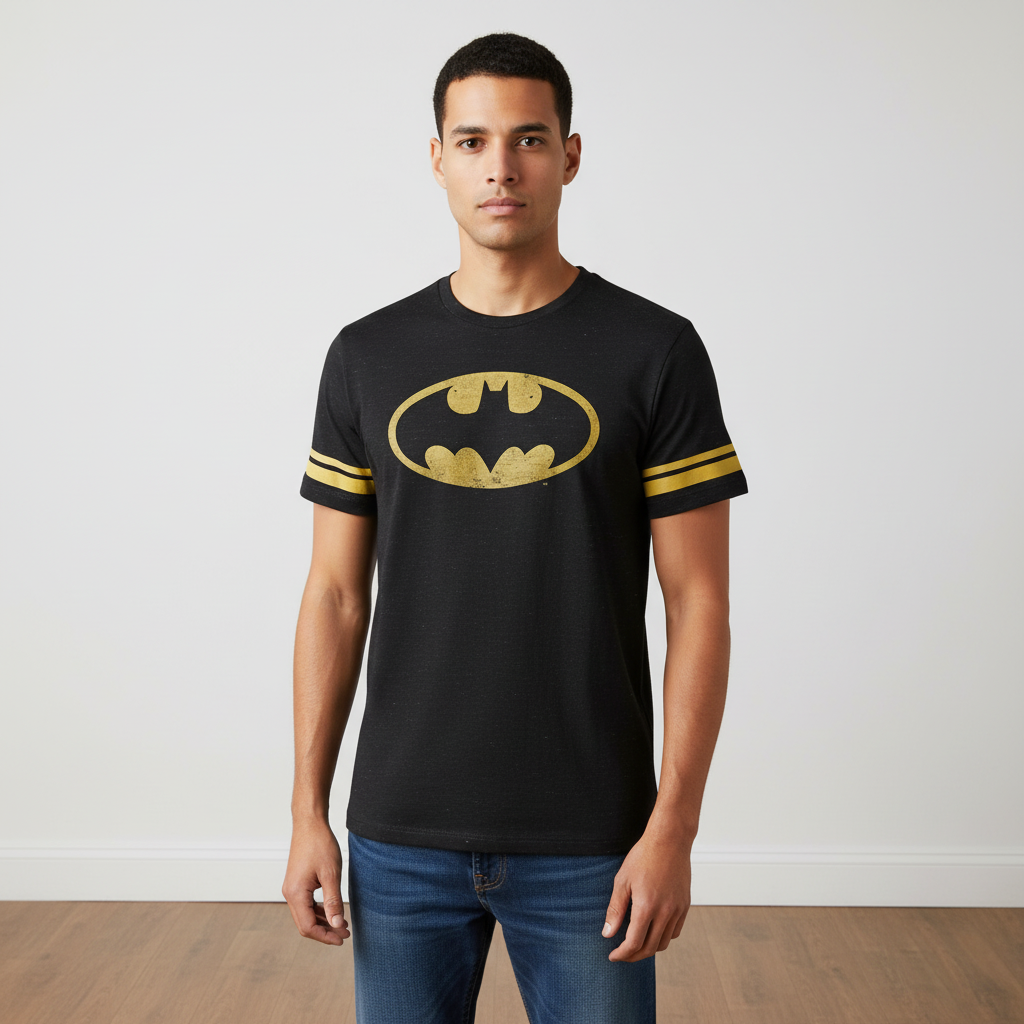 T-shirt Batman Noir Logo Vintage Officiel DC Comics