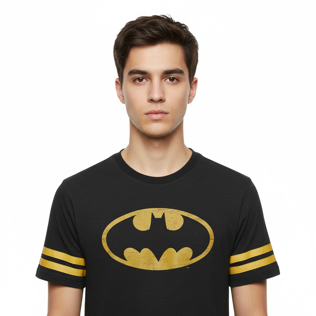 T-shirt Batman Noir Logo Vintage Officiel DC Comics