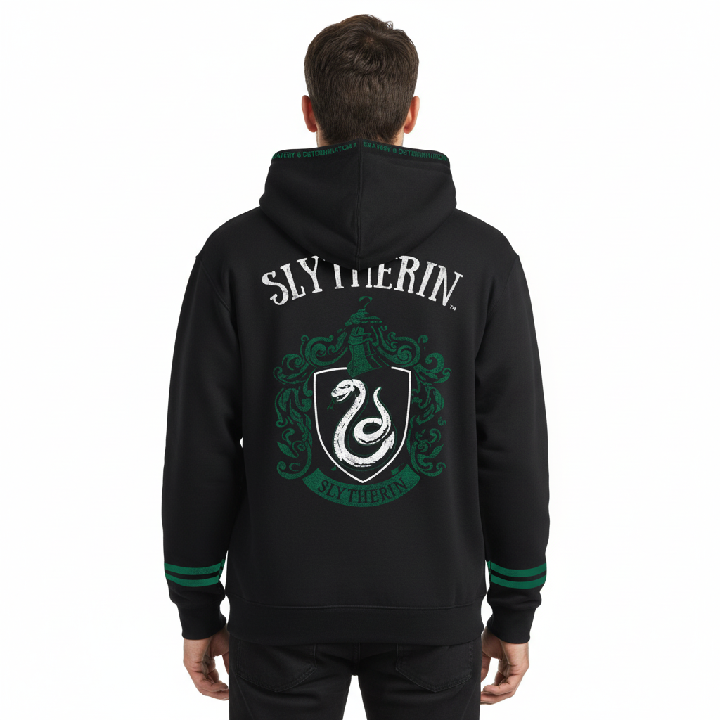 Sweat Harry Potter Serpentard Noir et Vert - Blason et Confort