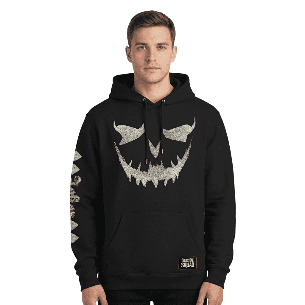 Sweat à capuche Joker Officiel avec motif Smile, design sombre, style DC, vêtements pour hommes