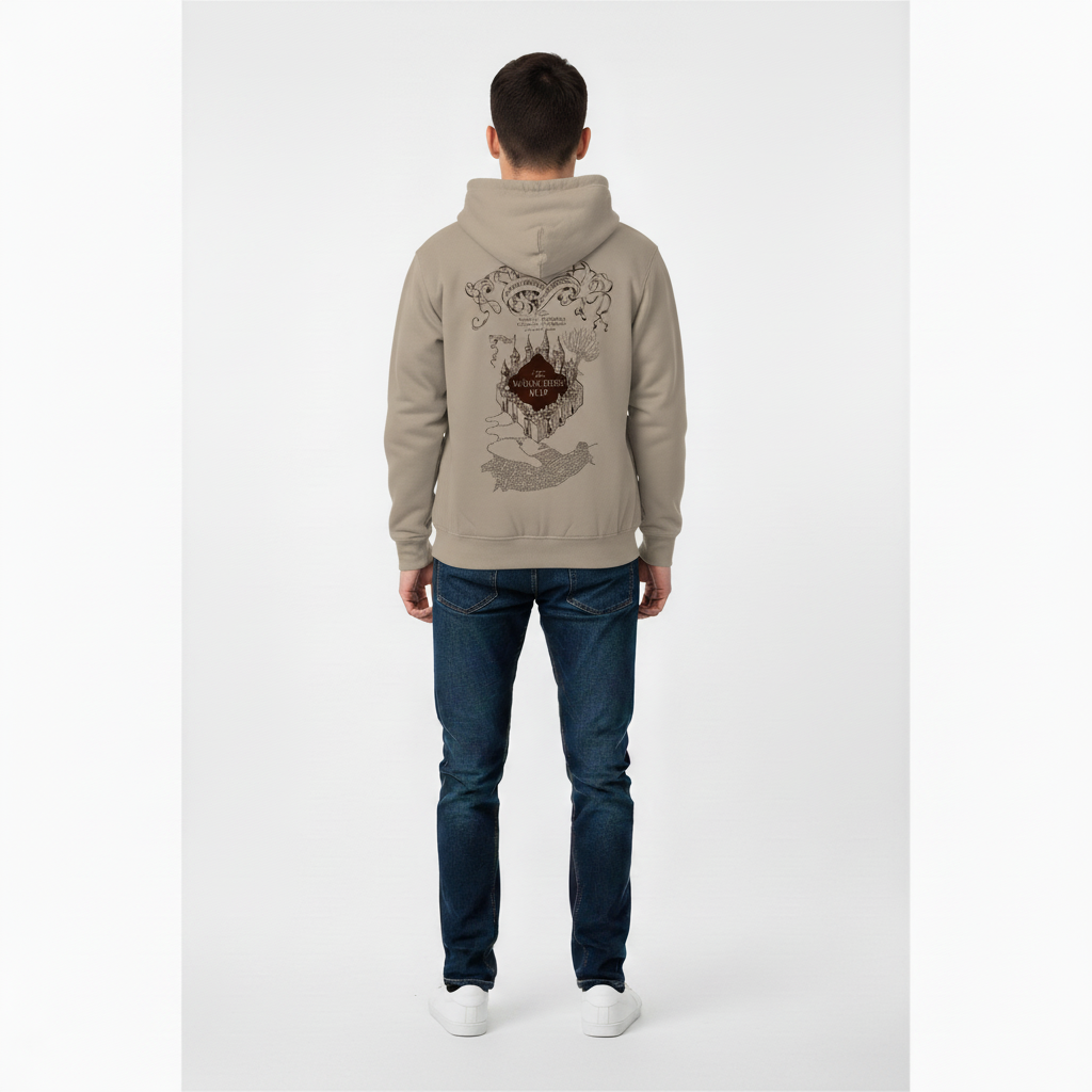 Hoodie Carte Maraudeur Harry Potter Unisexe Beige