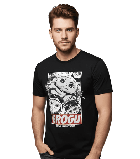 T-shirt Grogu Protect Attack Snack 2026, design unique, style facile, vêtements Star Wars, T-shirt Mandalorian