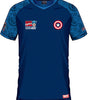 T-shirt Marvel Captain America 41 avec détails graphiques sur les manches et logos Marvel Comics, conçu pour les fans de sport et de super-héros.