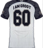 Vue arrière du maillot 'I AM GROOT 60' Marvel avec numéro 60 et texte I AM GROOT, style sportif et design inspiré de Groot.