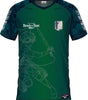 T-shirt de collection SCOUT REGIMENT 09 vert avec design manga Eren et logos de L'Attaque des Titans, idéal pour les amateurs de football et d'anime.