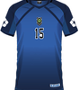 Maillot de football SOCCER JERSEY YOICHI ISAGI 15 bleu marine avec logo Blue Lock sur la poitrine, numéro 15 centré à l'avant.