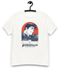 T-shirt blanc Superman Look Up In The Sky avec design rétro du super-héros en style bande dessinée. Produit officiel du film Superman 2025.