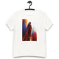 T-shirt blanc Superman Look Up Inspiring Heroic avec visuel du film Superman 2025, représentant Superman regardant vers le ciel dans un style épique.