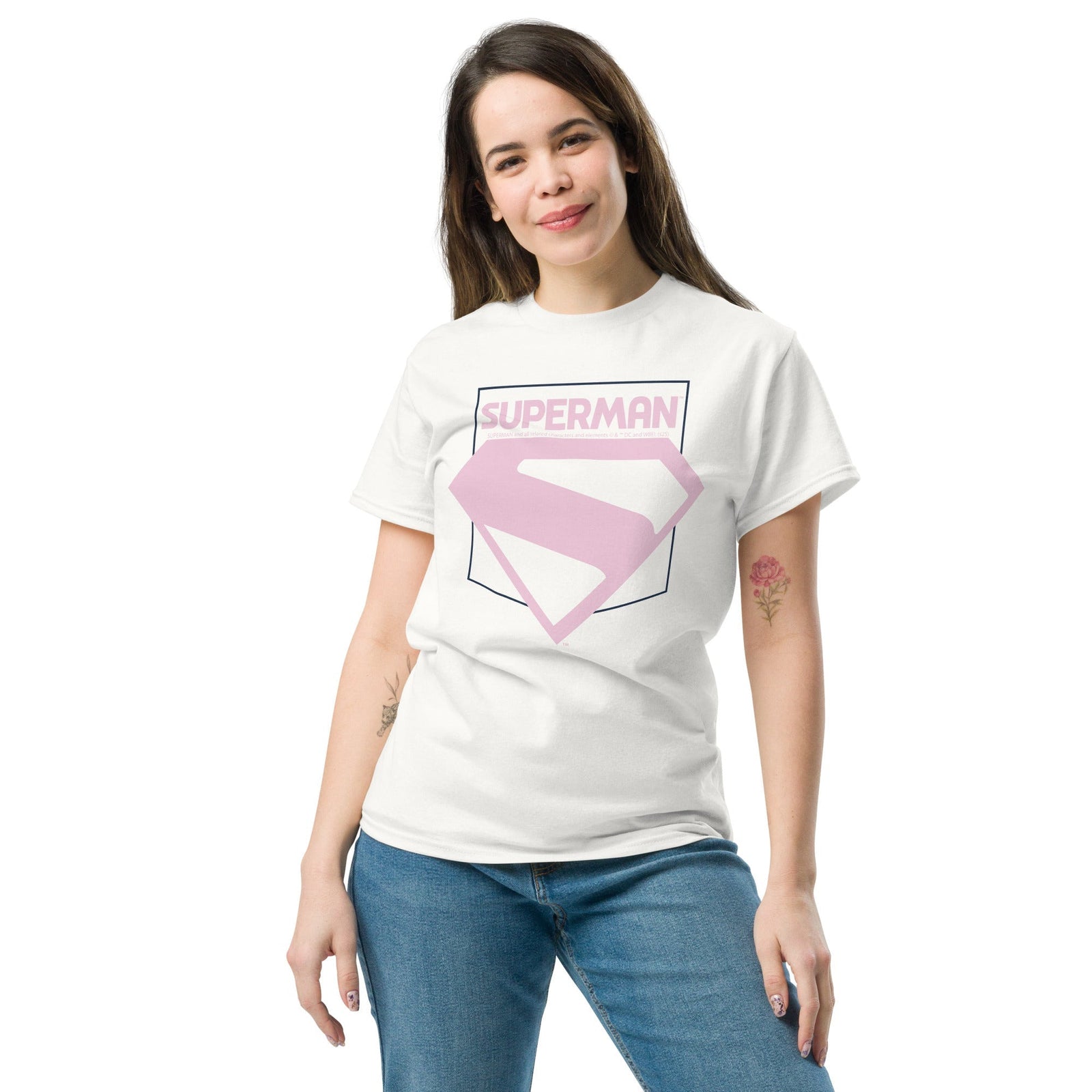 Superman Pastel Pink Logo Emblem - New Superman Movie 2025 Design - T-shirt