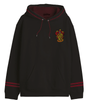Hoodie Harry Potter Gryffondor noir avec petit blason brodé à l’avant et capuche doublée rouge. Vêtement sous licence pour fans de la saga.