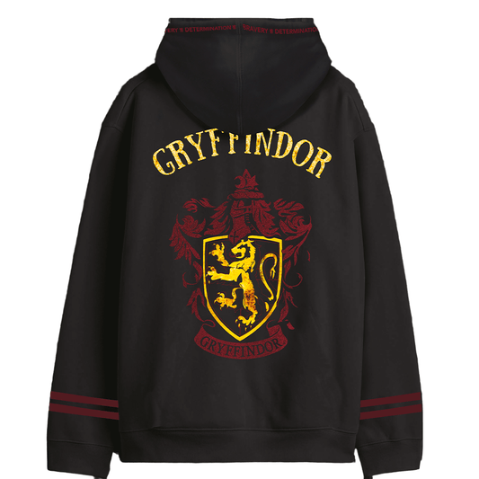 Sweat à capuche Harry Potter Gryffondor avec grand blason House Crest brodé au dos. Design officiel Legend Stuff, style magique et audacieux.