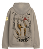Dos du hoodie Winnie l’Ourson Officiel avec grand imprimé artistique 'Pooh Love' et illustration de Winnie. Sweat-shirt Disney mode pour fans.