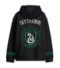 Sweat Harry Potter Serpentard noir et vert avec grand blason officiel Slytherin au dos. Capuche doublée et bandes vertes sur les manches.
