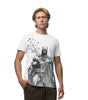 T-shirt BATMAN - THE BAT pour homme avec illustration noire de Batman et envolée de chauves-souris sur fond blanc. Coupe classique, style DC Comics.