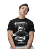 T-shirt DC Comics Superman noir pour homme avec illustration intense de Superman en noir et blanc et logo emblématique sur la poitrine. Idéal pour fans de super-héros.