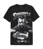 T-shirt Superman DC Comics noir avec design graphique détaillé de Superman et lettrage stylisé. Vêtement sous licence officielle pour homme.