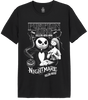 T-shirt Disney - NIGHTMARE COMES TRUE noir avec Jack Skellington et Sally du film L'Étrange Noël de monsieur Jack, design gothique en monochrome. T-shirt classique pour homme, parfait pour les fans de Disney et de The Nightmare Before Christmas.